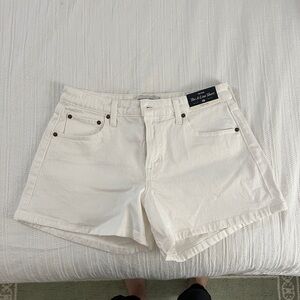 Abercrombie & Fitch Women's white mid rise a-line Jean Shorts